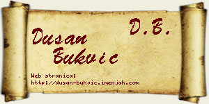 Dušan Bukvić vizit kartica